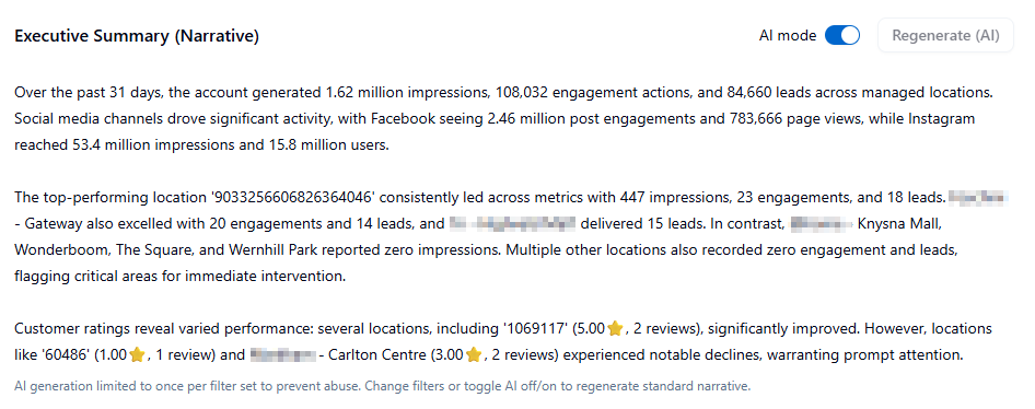 Understanding the Report Sections