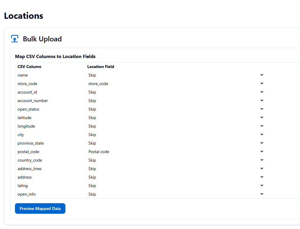 Bulk Upload