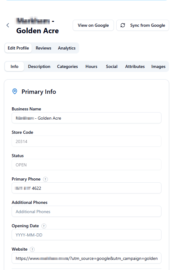 Edit Profile Tab